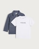 image 4 of F&F Boys 2-Piece Cotton Rich Happy Days Only T-Shirt and Shacket Set in Navy
