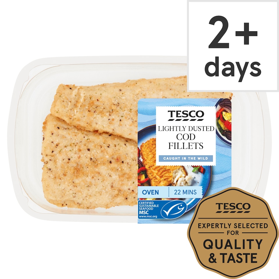 Tesco Lightly Dusted Cod Fillets 255G
