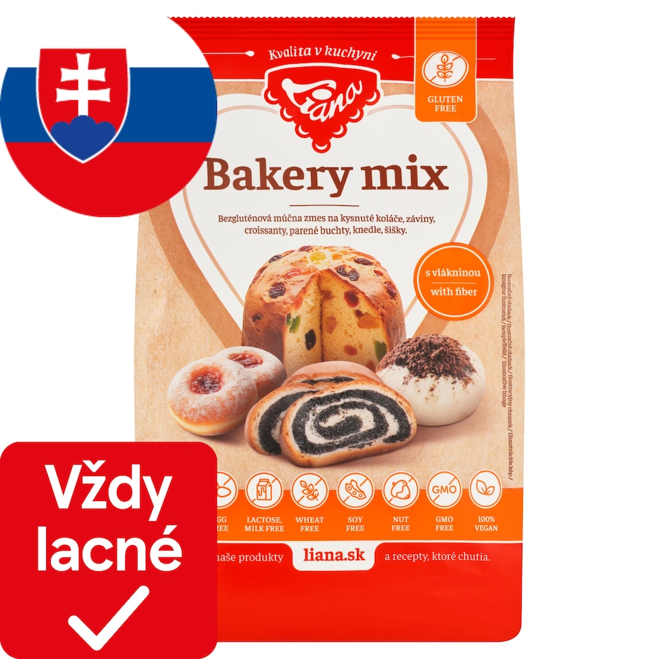 obrázok 1 z Liana Bakery mix bezgluténová múčna zmes na kysnuté koláče 1000 g