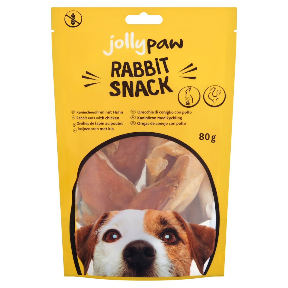 JollyPaw Rabbit Snack Rabbit Ears with Chicken 80g