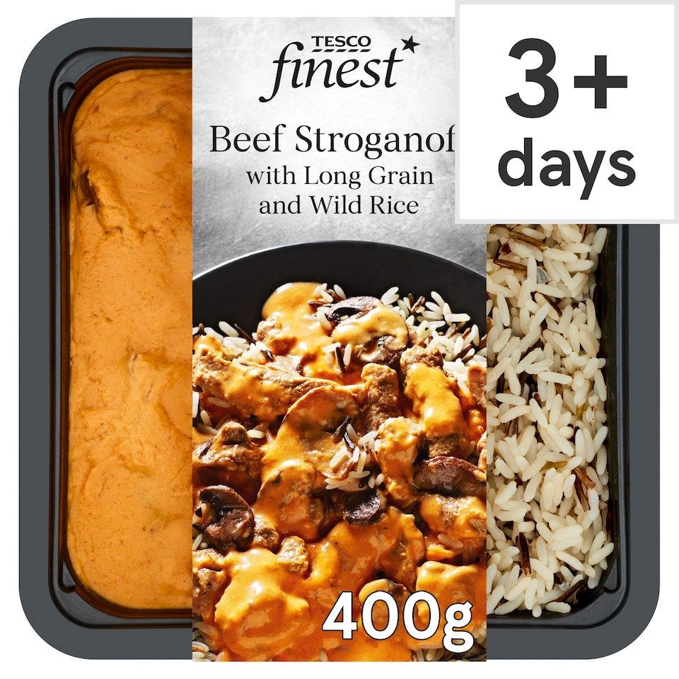 Tesco Finest Beef Stroganoff With Rice 400G