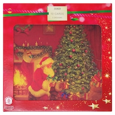 Tesco Traditional Santa 10 Pack cards