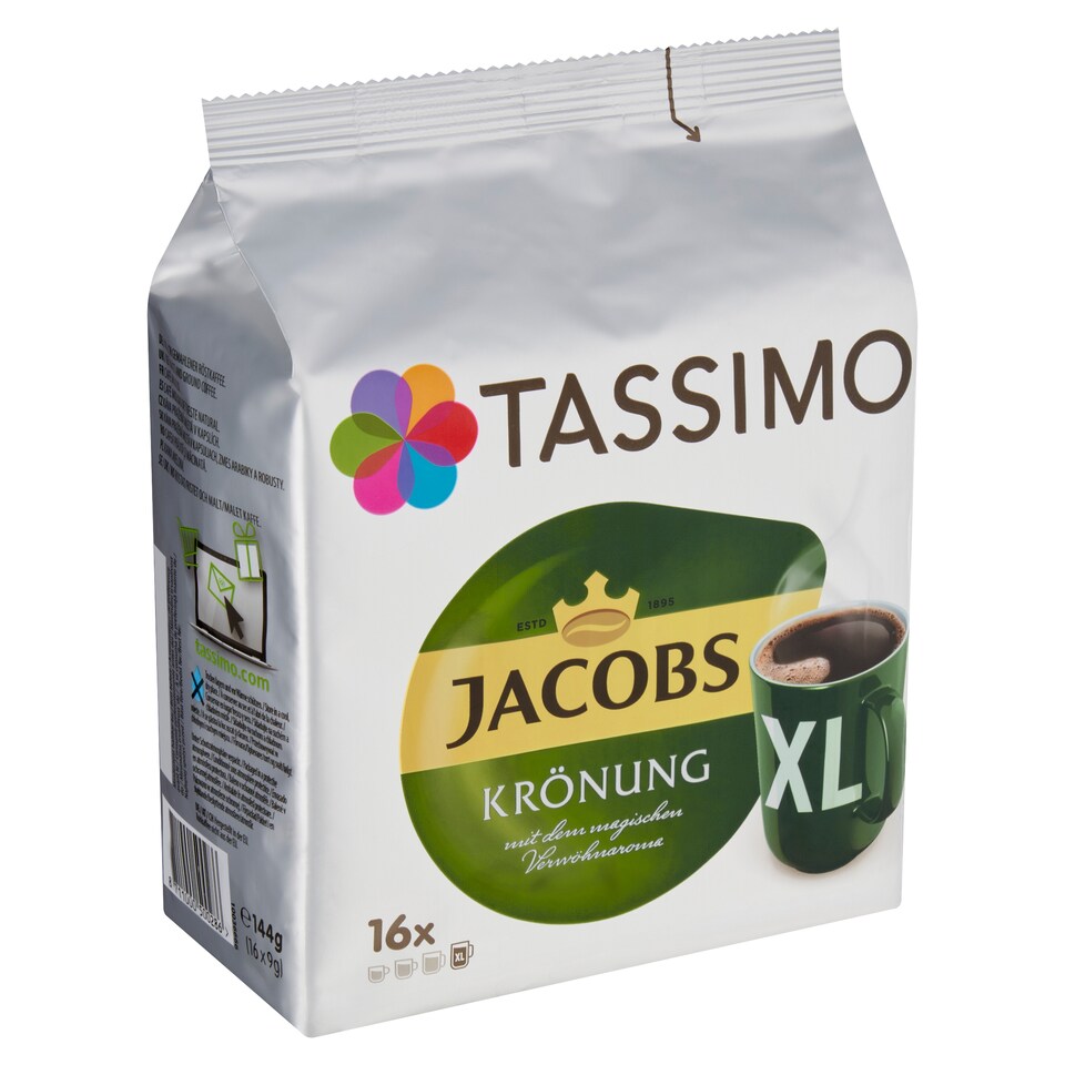 obrázok 1 z Tassimo Jacobs Krönung káva pražená mletá v kapsuliach 16 x 9 g (144 g)