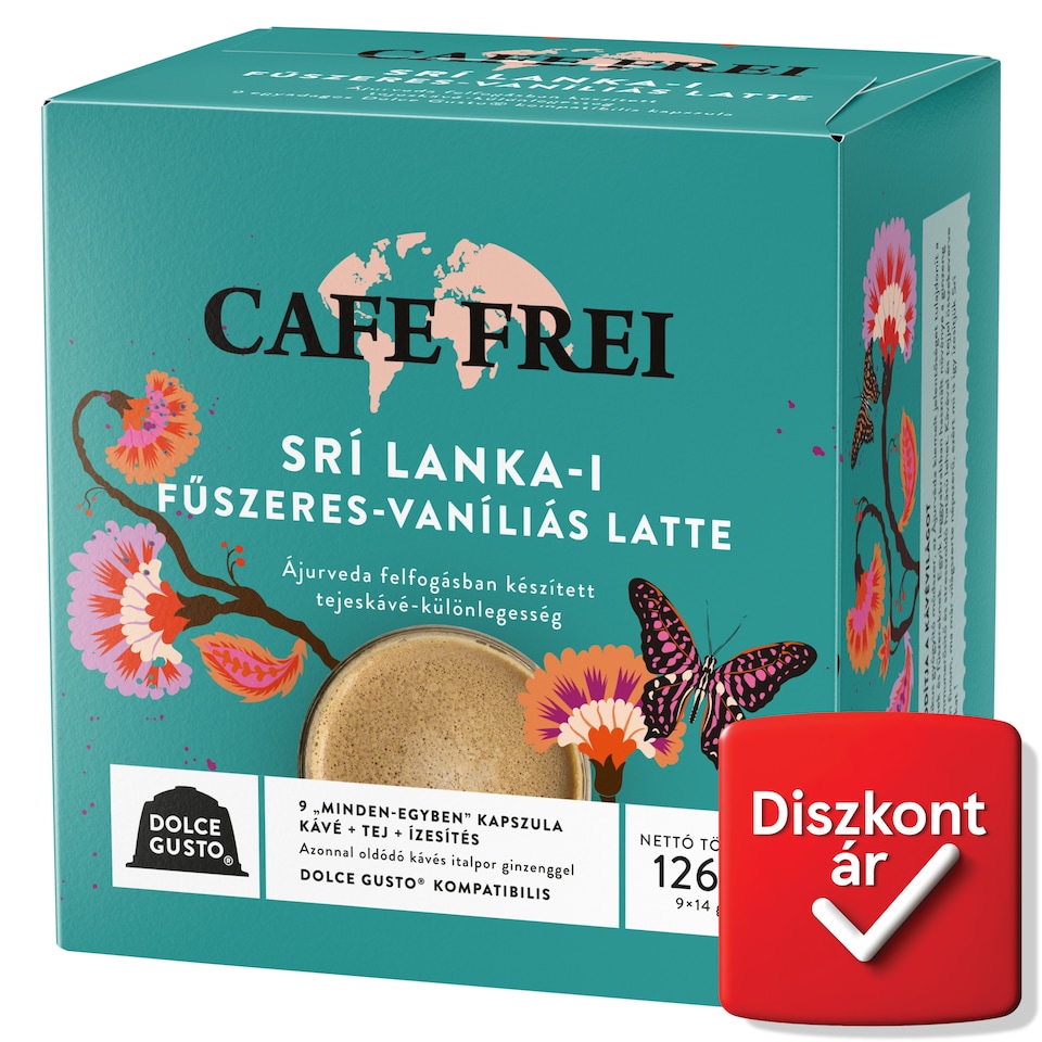 Cafe Frei Srí Lanka-i Fűszeres-Vaníliás Latte kapszula 9 x 14 g (126 g)