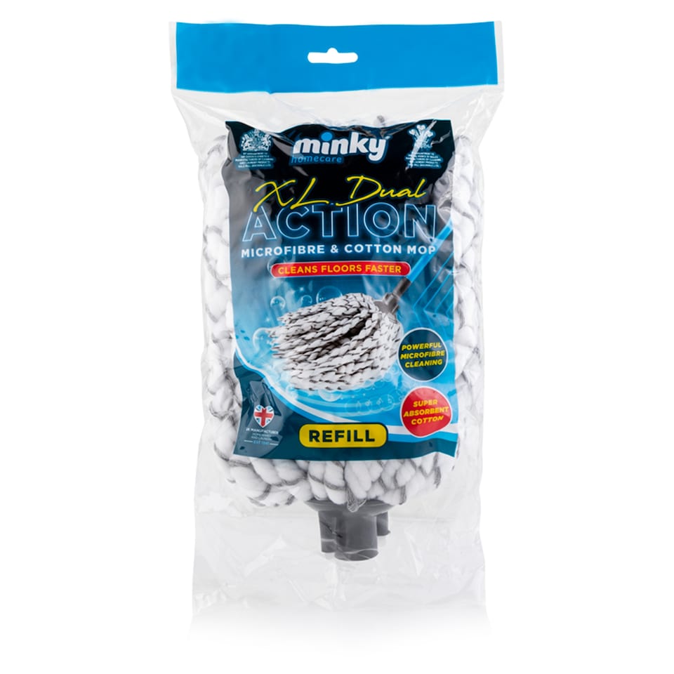 Minky Xl Dual Actionmicrofibre &Cotton Mop Refill