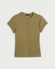 image 4 of F&F Cotton Rich Ribbed Button Up Top in Olive