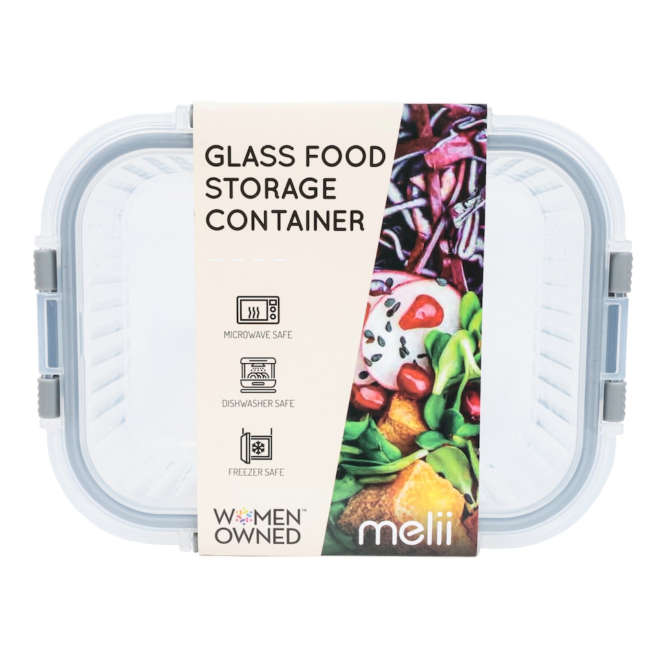  Melii Rectangular Glass Food Storage Container 630ml