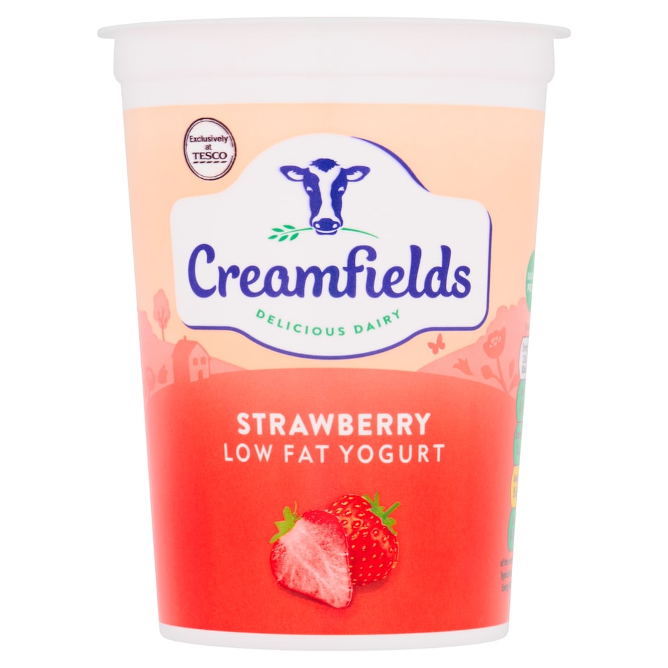 Creamfields Strawberry Low fat Yogurt 450g