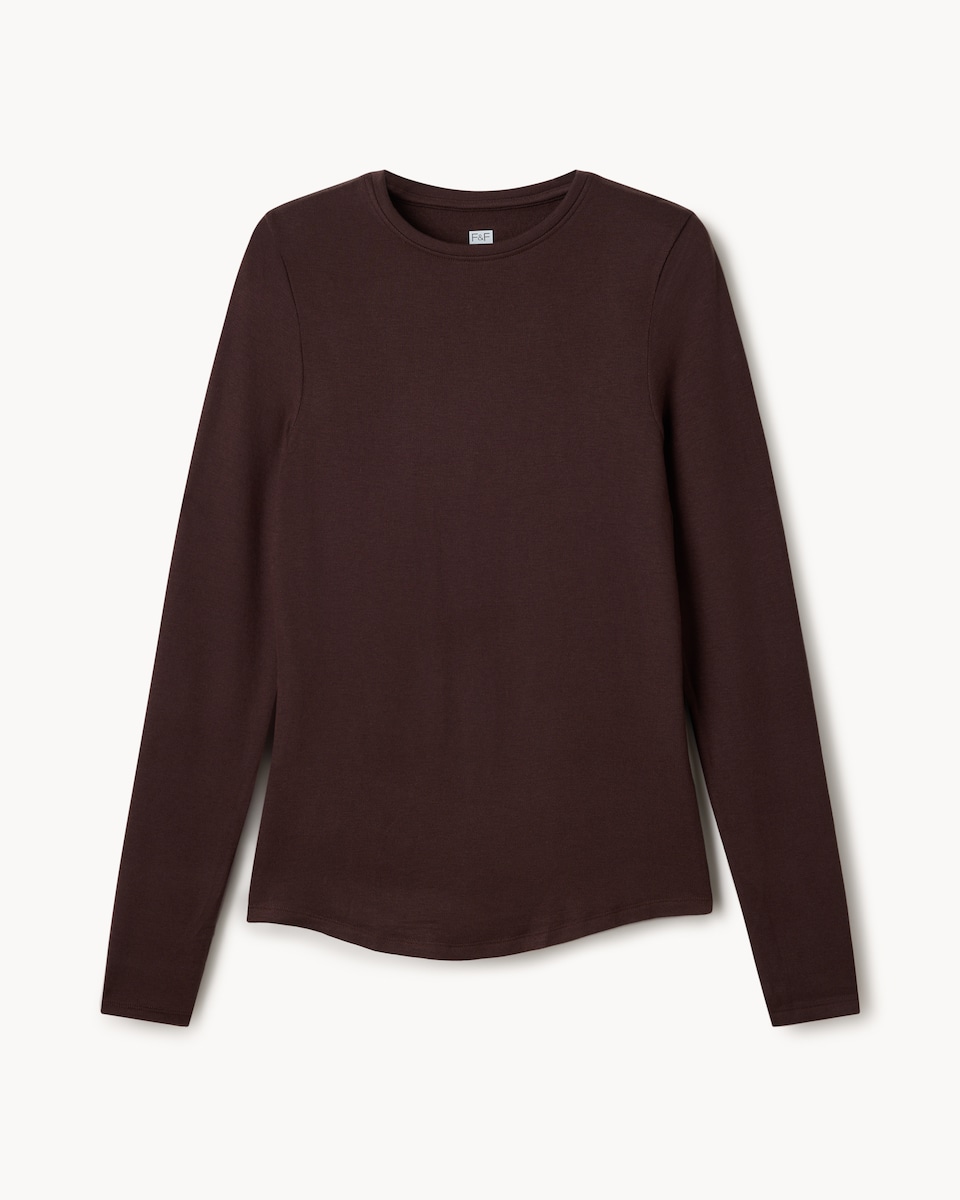 image 1 of F&F WARMPLUS™ Medium Warmth Thermal Top in Chocolate