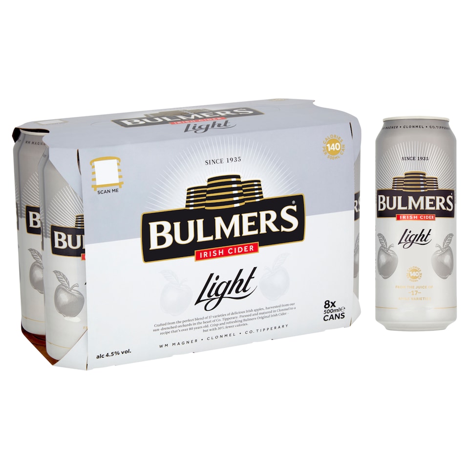 image 1 of Bulmers Light Irish Cider 8X500ml