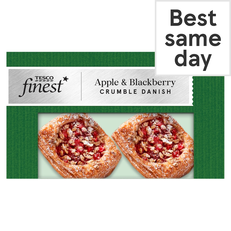 image 1 of Tesco Finest Apple & Blackberry Crumble Danish 2 Pack