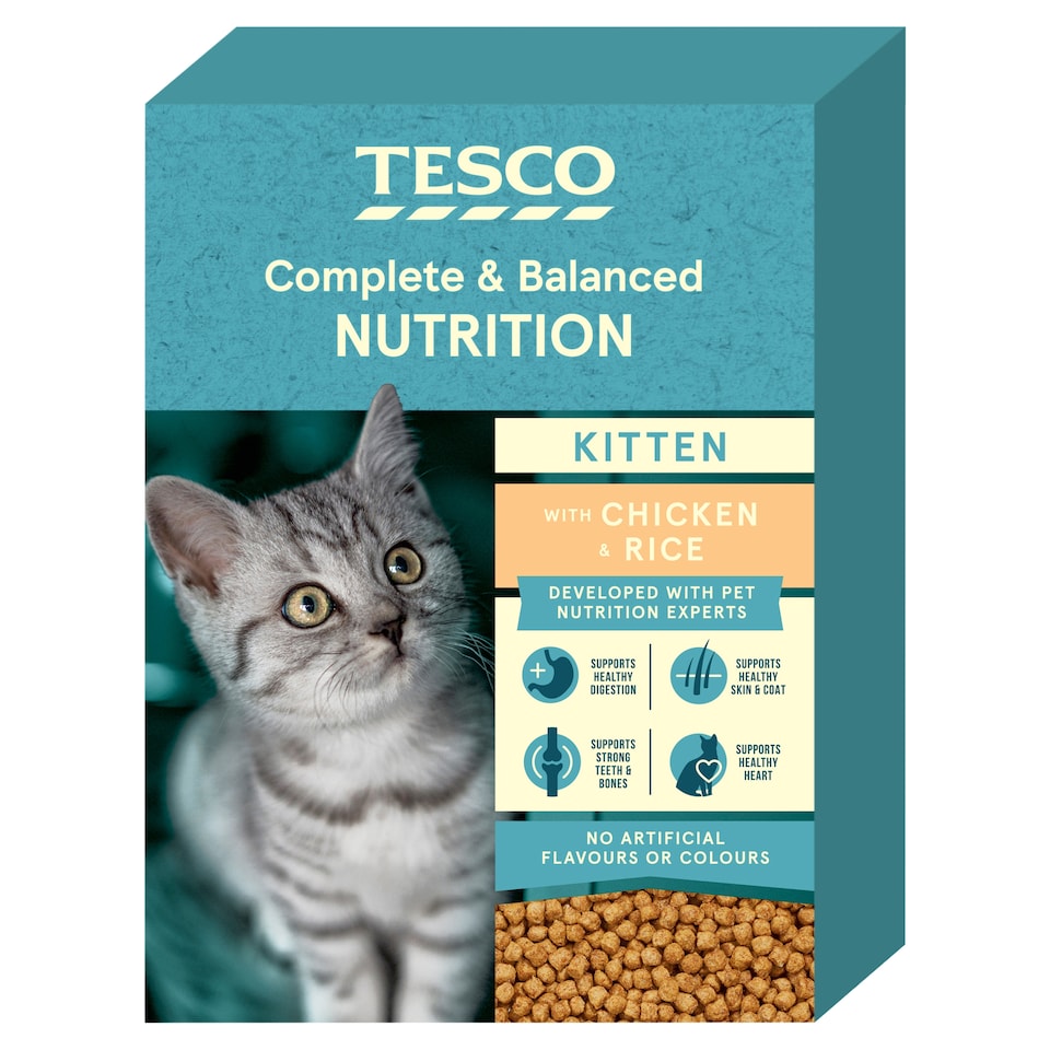 image 1 of Tesco Kitten Chicken & Rice Dry Food 1Kg