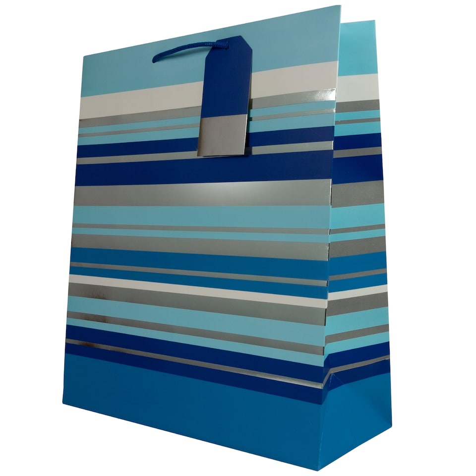 Tesco Blue Silver Stripe Bag Xlarge