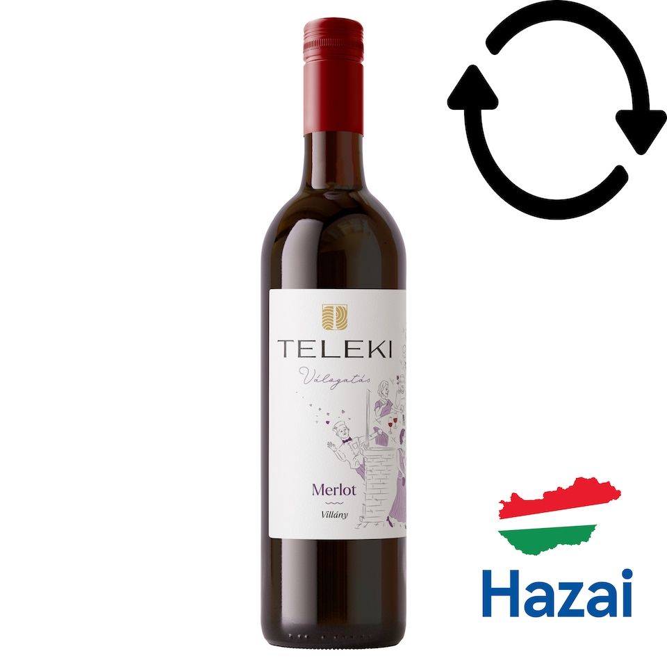 Teleki Válogatás Villányi Merlot száraz vörösbor 13% 0,75 l