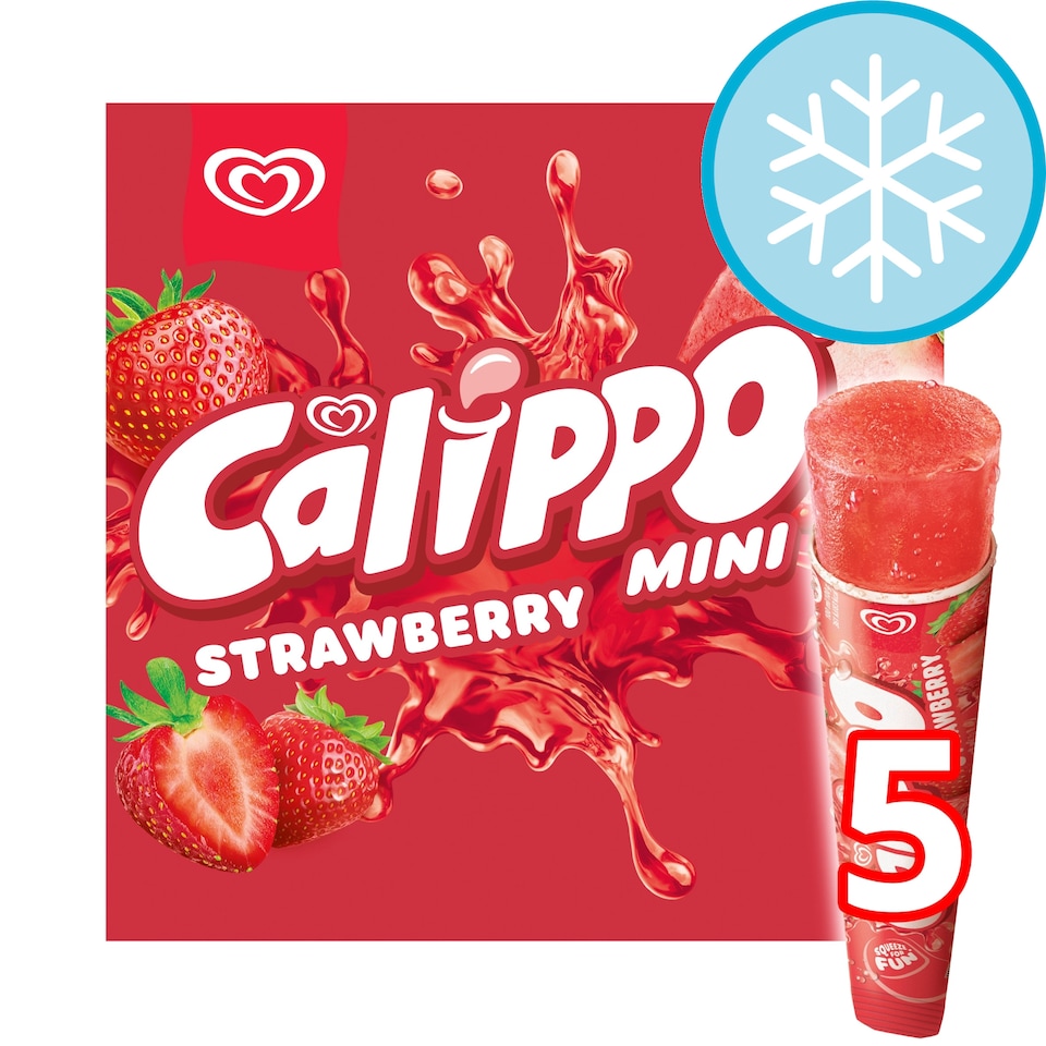 image 1 of Calippo Strawberry Ice Lollies 5x80ml