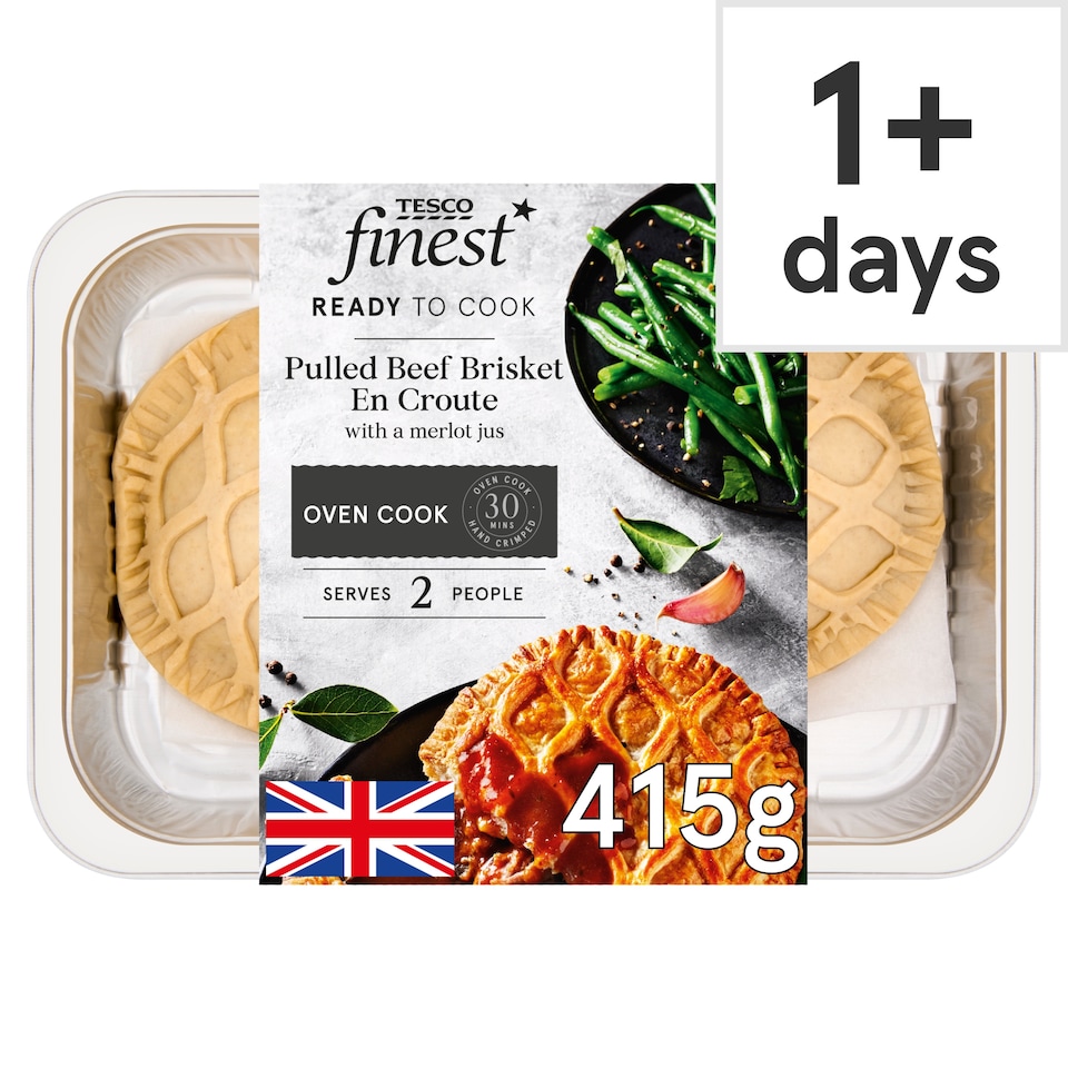 Tesco Finest Beef Brisket & Smoked Bacon En Croute With Merlot Jus 415g