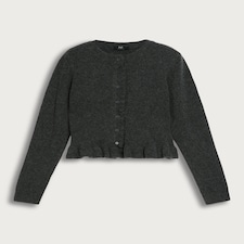 F&F Frilly Button Front Cardigan  in Grey