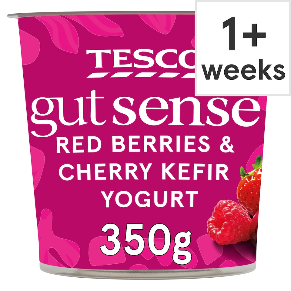 Tesco Gut Sense Red Berries & Cherry Kefir Yogurt 350g