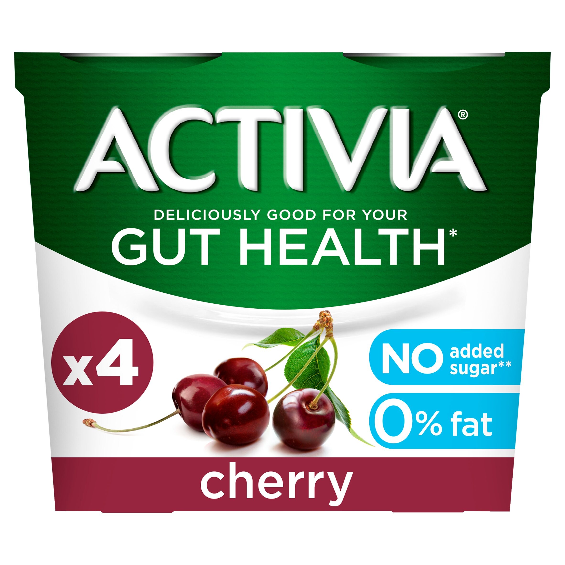 Activia Yogurt No Added Sugar Cherry 4X115g