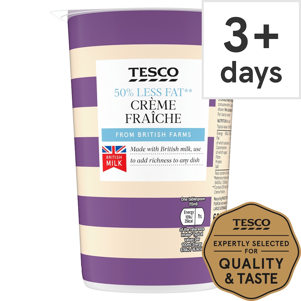 Tesco 50% Less Fat Creme Fraiche 600Ml