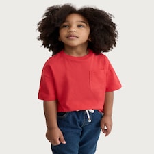 F&F Boys Pure Cotton Pocket Front Short Sleeved T-Shirt in Red