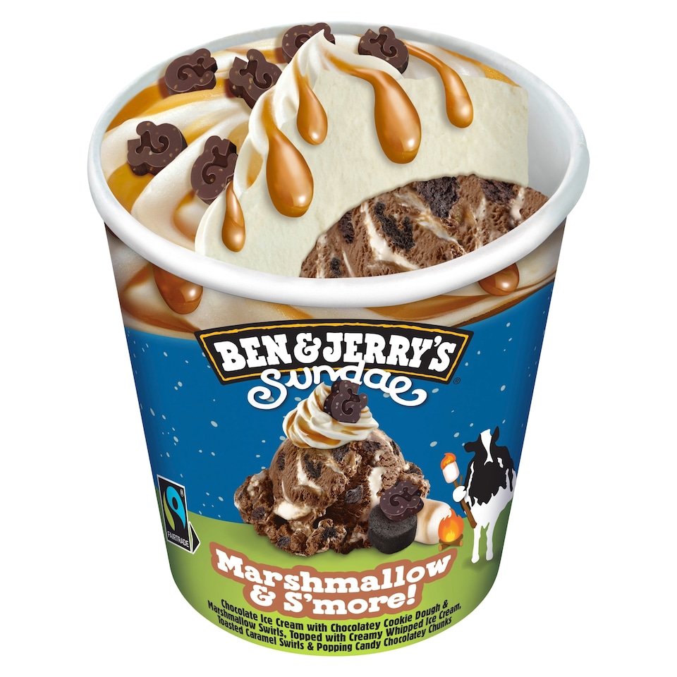 image 1 of Ben & Jerry's Sundae Marshmallow & S'more Ice Cream Tub 427ml