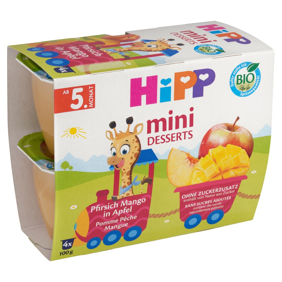 HIPP Organic Apples with Peaches 4 x 100g (400g)