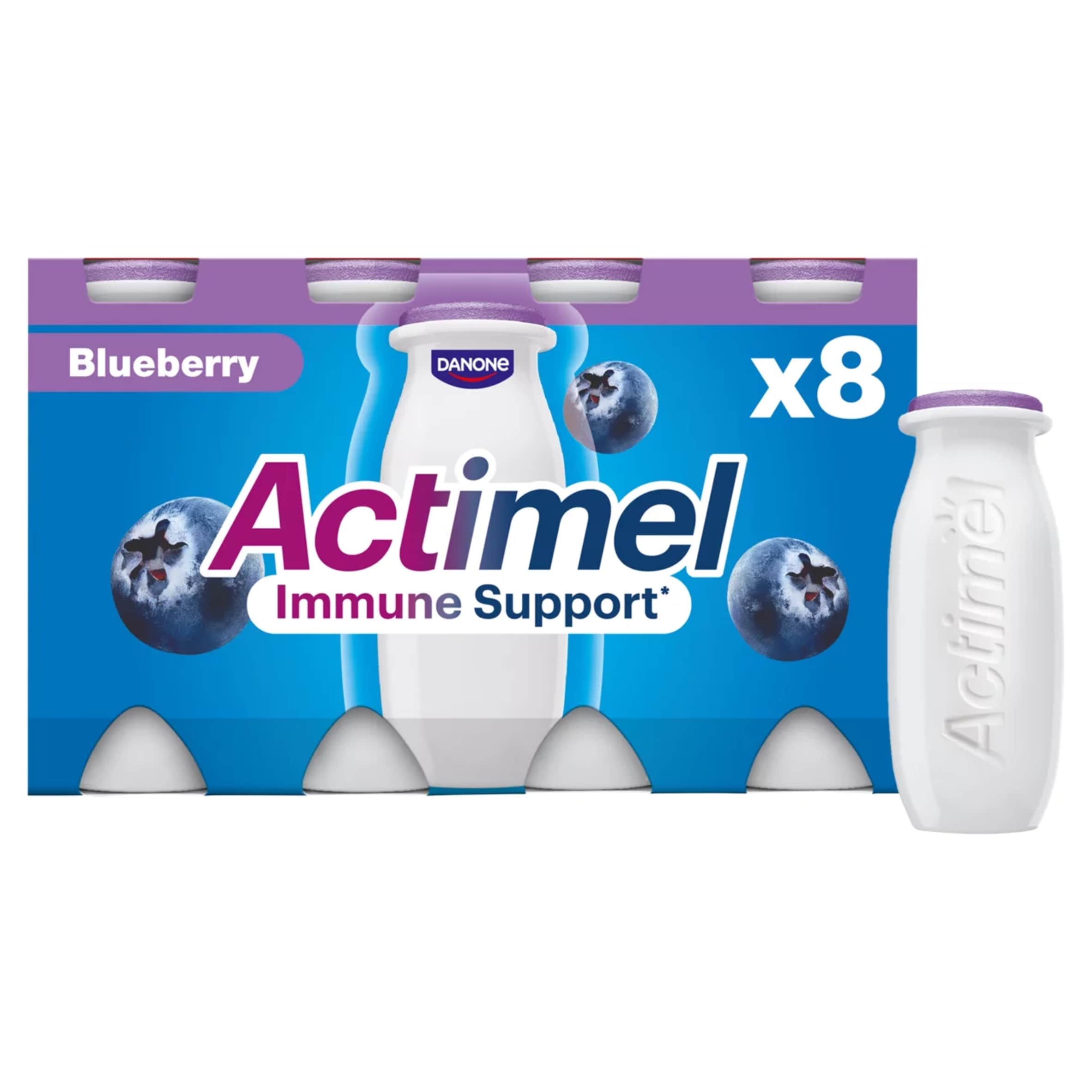 Actimel Blueberry Immunity Live Yoghurt Drink Multipack 8X100g