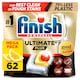 image 1 of Finish Ultimate Plus All In One Dishwasher Tablets - Lemon 62 Pack 756.4g