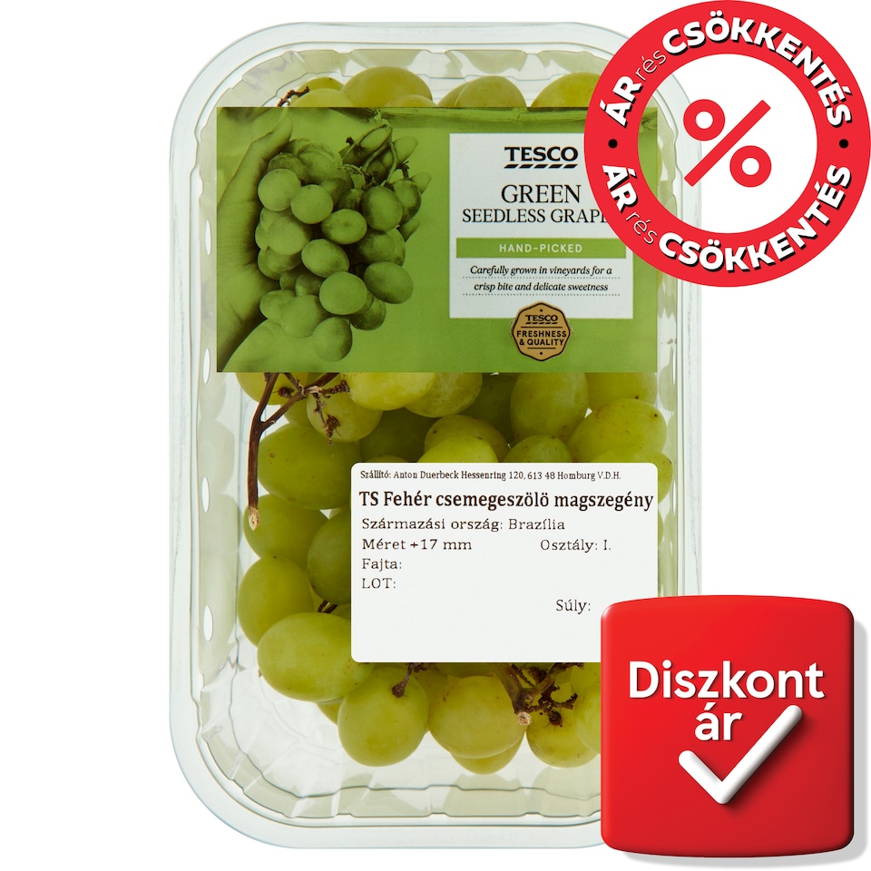Tesco magszegény fehér csemegeszőlő 500 g