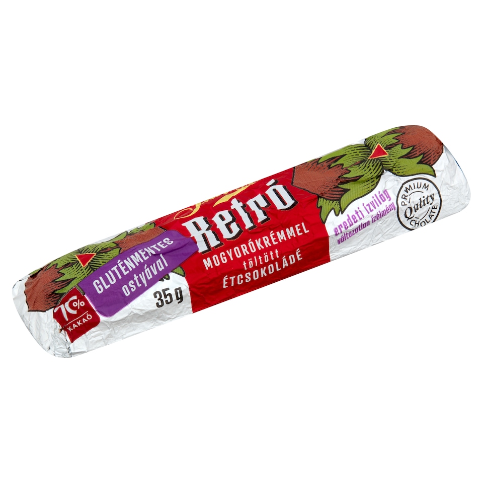 Szerencsi Retró Dark Chocolate filled with Hazelnut Cream 35 g