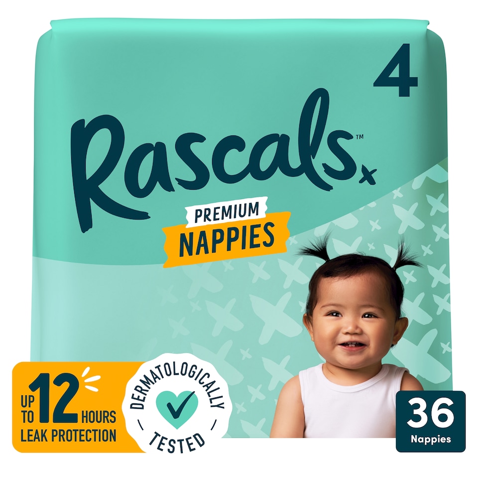 image 1 of Rascals Premium Nappies Size 4 36 Pack
