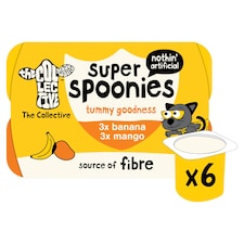The Collective Super Spoonies Tummy Goodness Banana & Mango Yoghurt Pots 6x42g