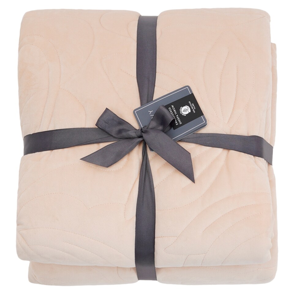 Fox & Ivy Embroidered Floral Sherpa Throw