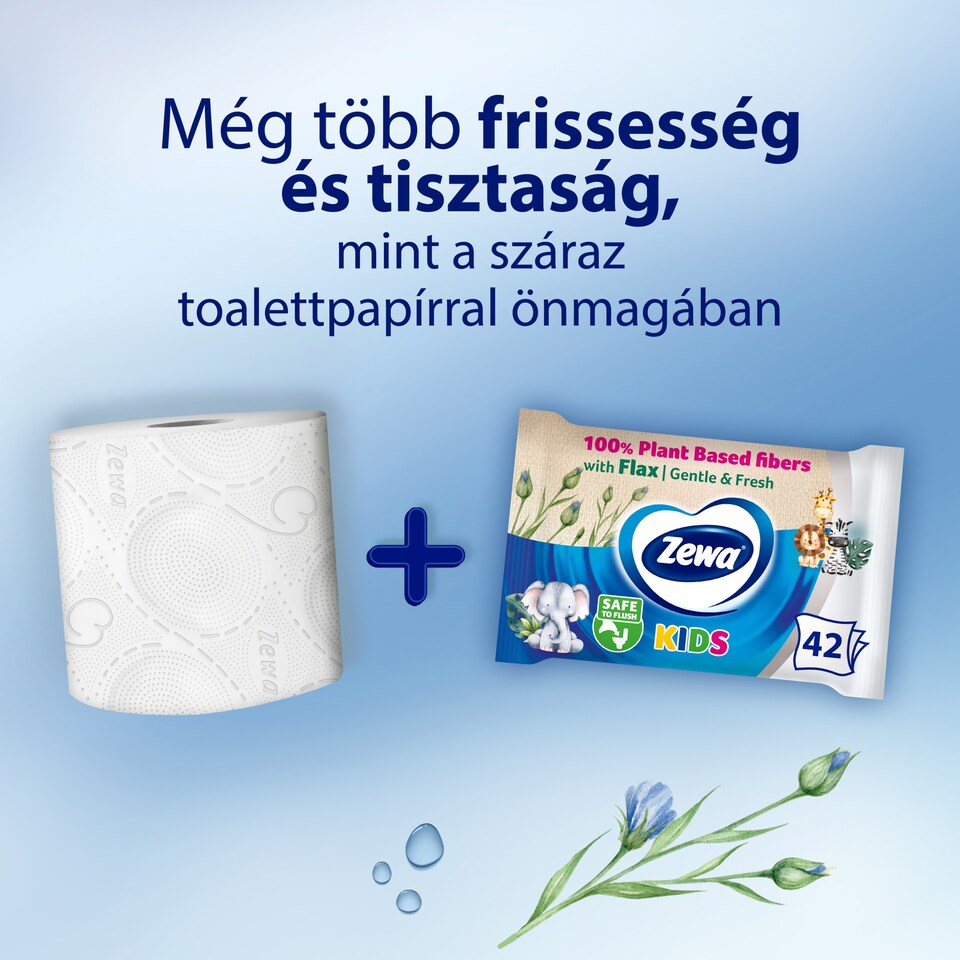 Zewa Kids nedves toalettpapír 42 db 1. kép
