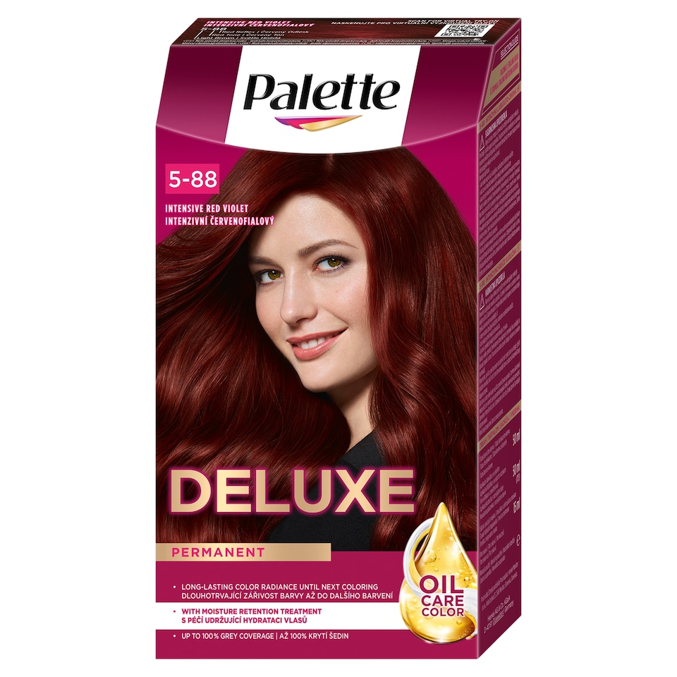 Palette Deluxe 5-88 Intenzív vörös violett tartós hajfesték  1. kép