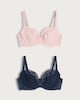 image 4 of F&F 2-Pack Fuller Bust Lace Detail Underwired Bras in Multi