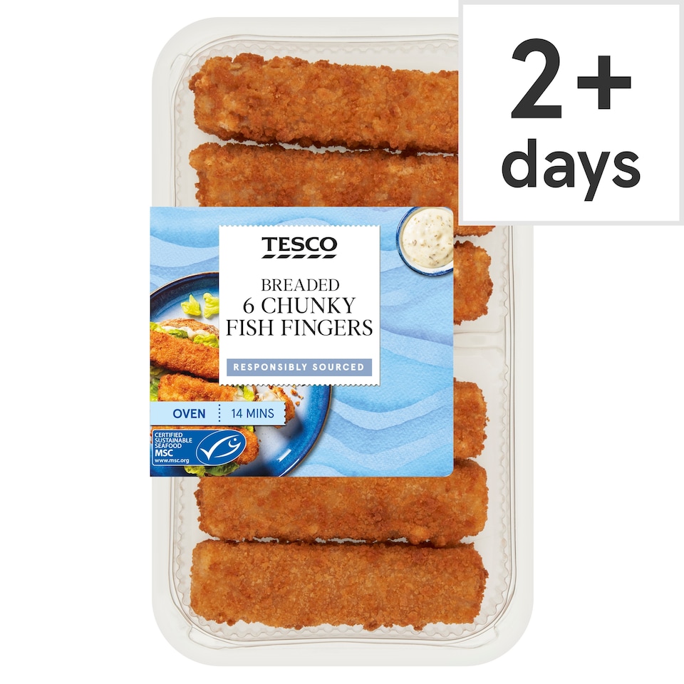 Tesco Breaded 6 Chunky Fish Fingers 300g