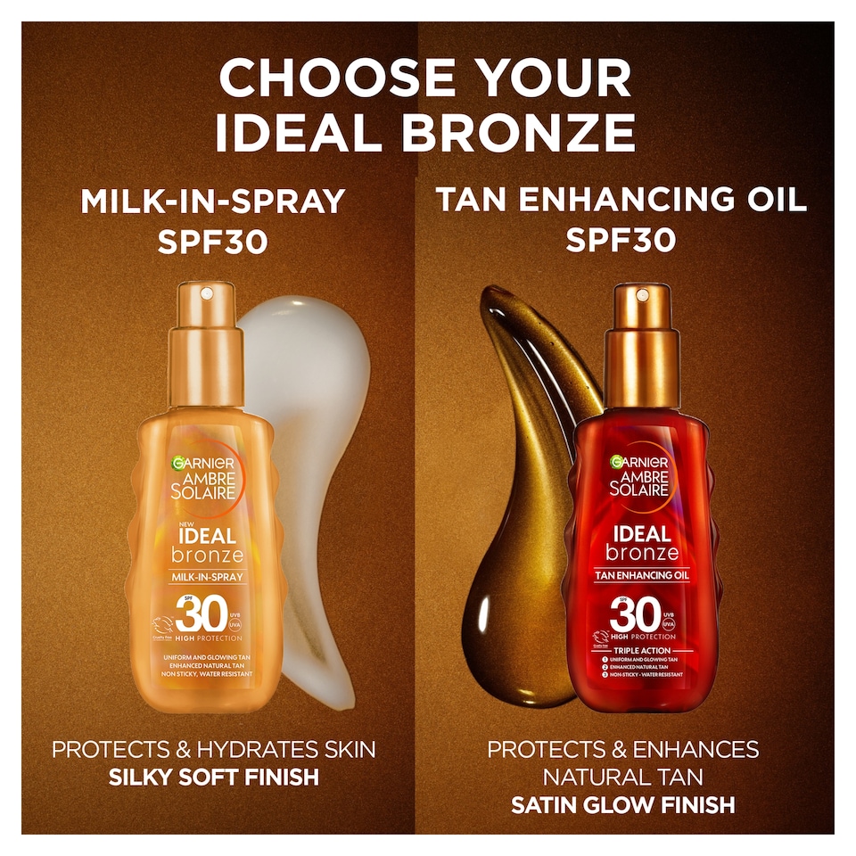 image 1 of Garnier Ambre Solaire Ideal Bronze Protective Oil Spray 150Ml