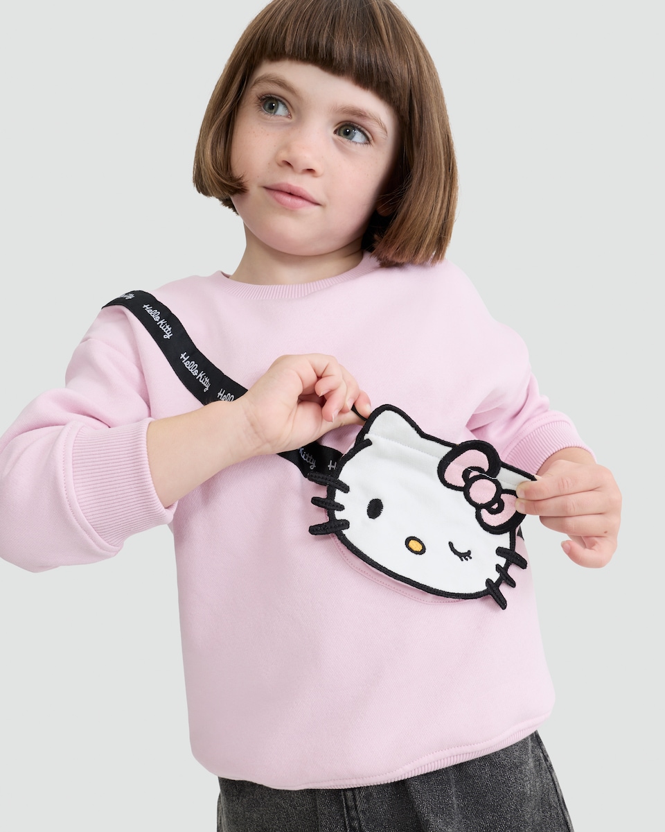 image 1 of Hello Kitty Cotton Rich Sweatshirt in Pink