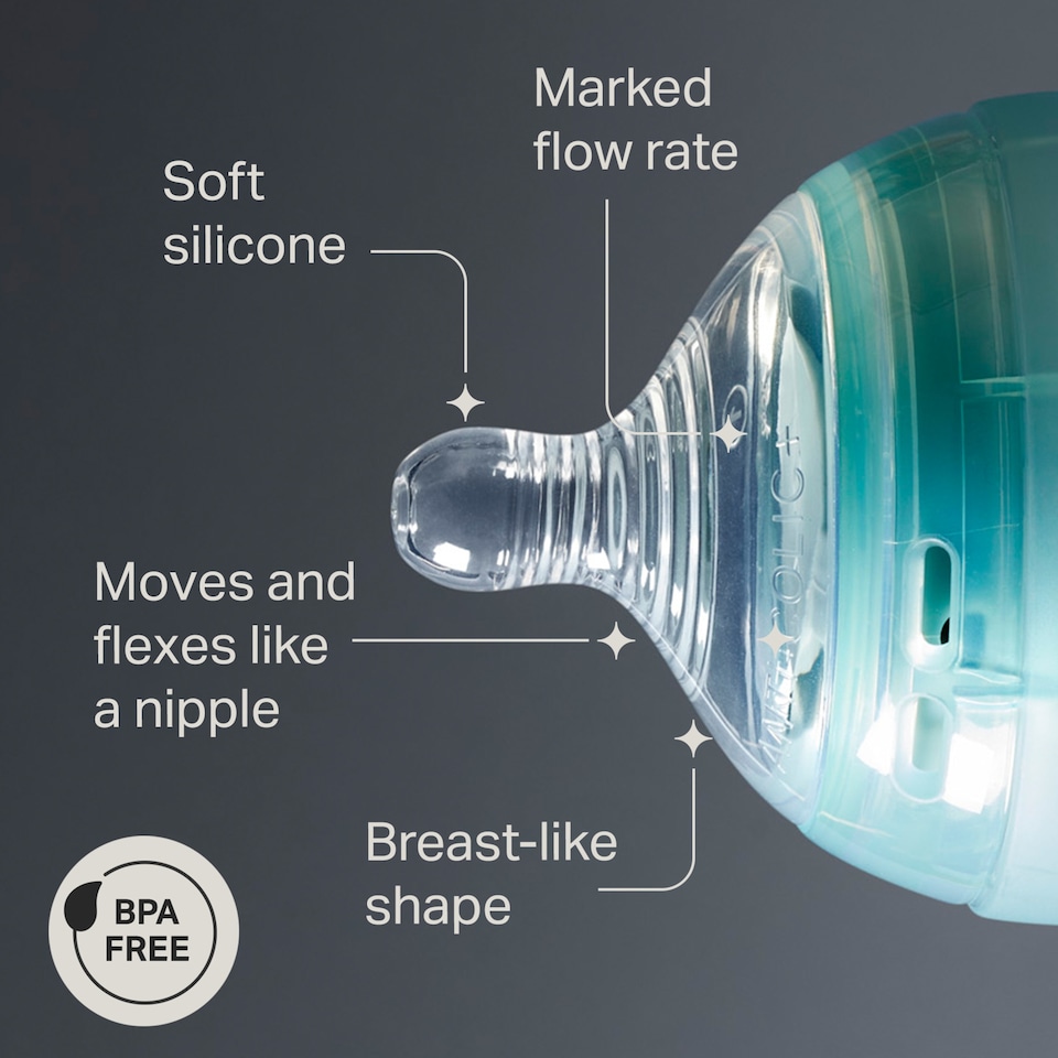 image 1 of Tommee Tippee Advanced Anti-Colic Baby Bottle Teats Medium Flow 3m+ 2 Pack