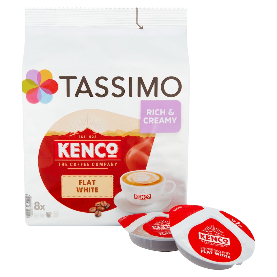 image 1 of Tassimo Kenco Flat White Pods 8 Pack 220G
