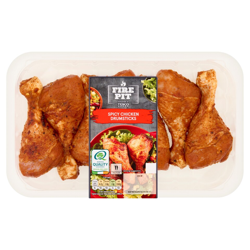 Tesco Fire Pit Spicy Chicken Drumsticks 650G