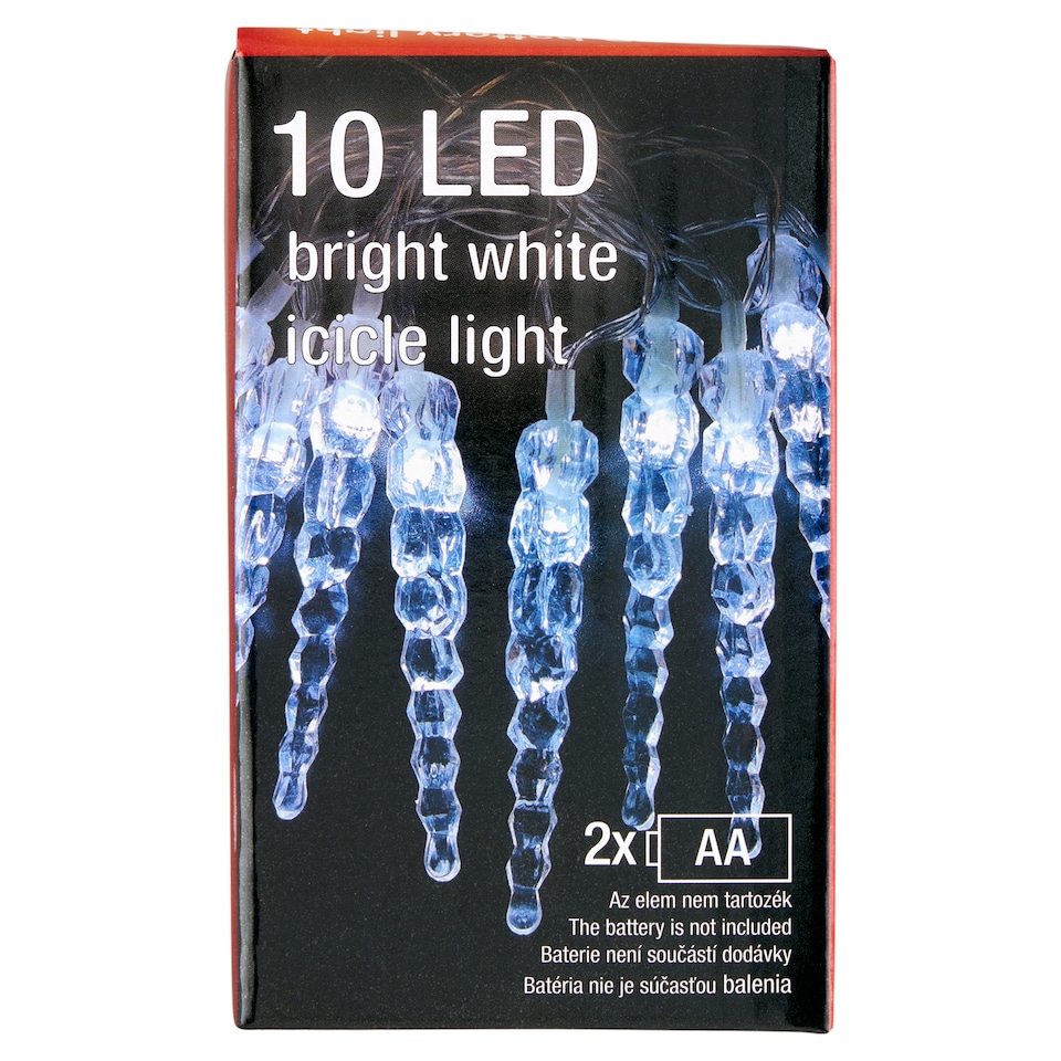 Obrázek 1 pro produkt Snow Meister SM2576 10 LED jasně bílé bateriové světlo rampouchy