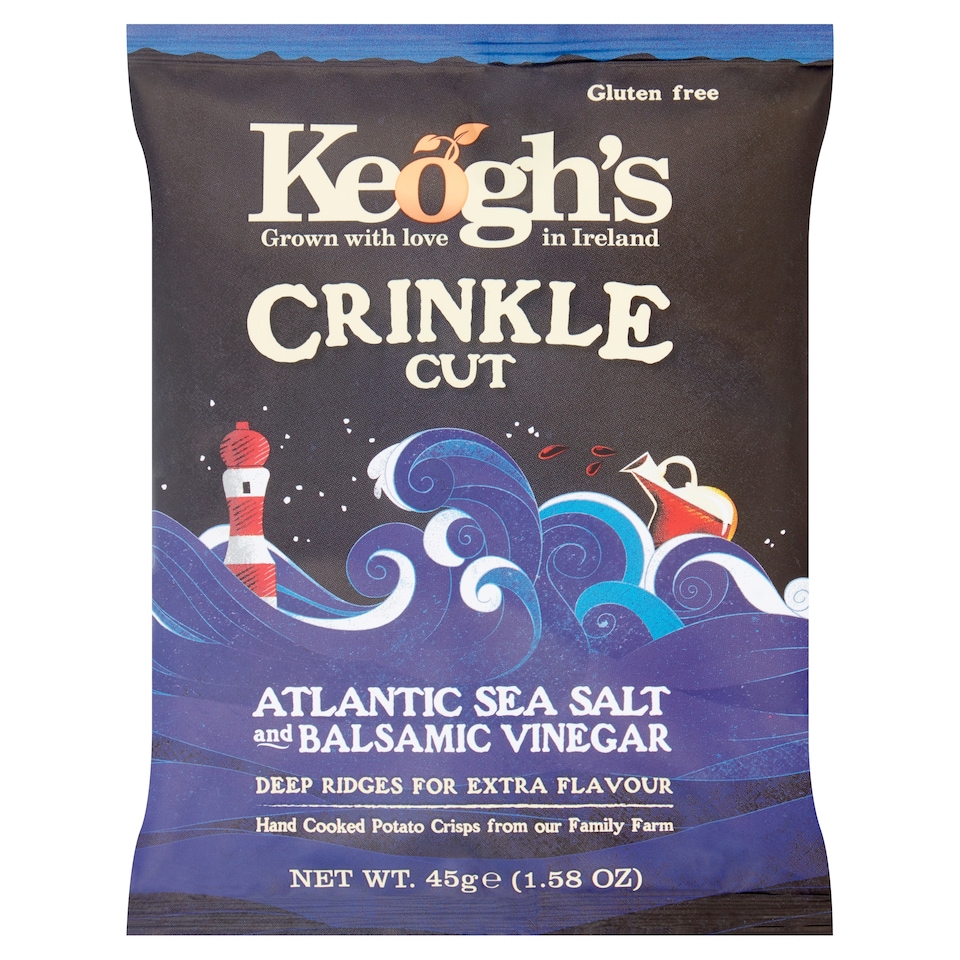 Keoghs Crinkle Cut Sea Salt And Vinegar Crisps 45G