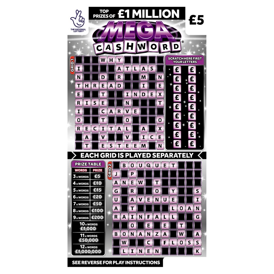 MEGA CASHWORD SCRATCHCARD
