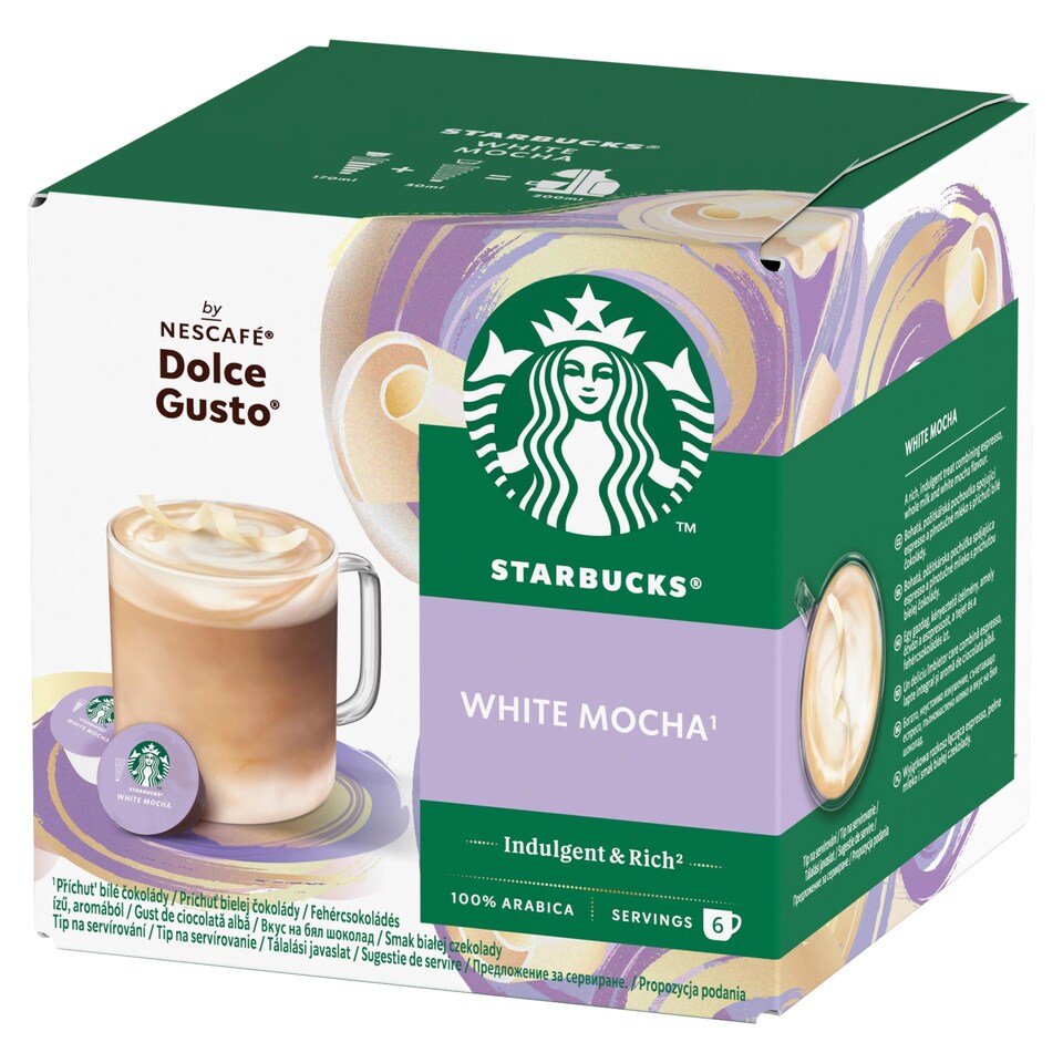 Starbucks by Nescafé Dolce Gusto White Mocha kávé és tejpor kapszula 12 db/6 csésze 123 g  1. kép