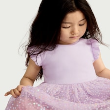 F&F Girls Sequin Tulle Dress in Lilac