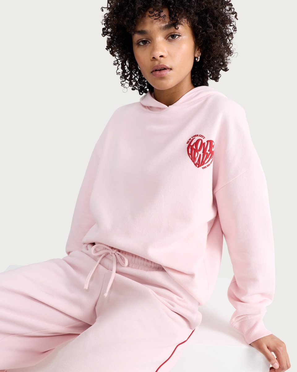 image 1 of OH ME OH MY Cotton Rich Wide Leg Drawstring Joggers in Pink