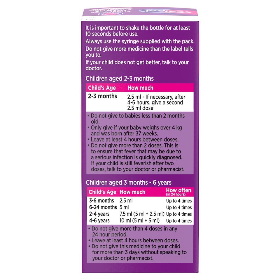 image 1 of Calpol Infant Sugar-Free Oral Suspension Paracetamol 2+ Months 100ml